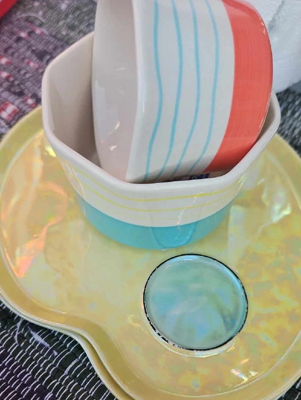 🧊🧊🧊 CRATE&BARREL Ramekins & Vintage Lusterware Trays 🧊🧊🧊
